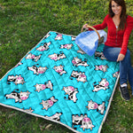 Cute Cartoon Baby Cow Pattern Print Quilt