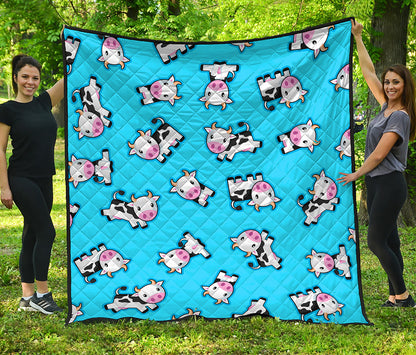 Cute Cartoon Baby Cow Pattern Print Quilt