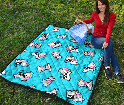 Cute Cartoon Baby Cow Pattern Print Quilt