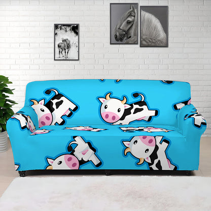 Cute Cartoon Baby Cow Pattern Print Sofa Cover