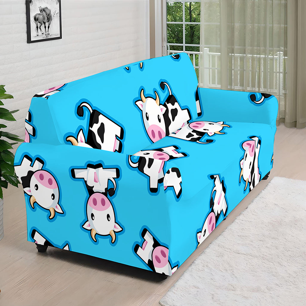 Cute Cartoon Baby Cow Pattern Print Sofa Cover