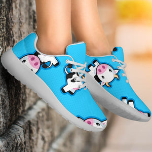 Cute Cartoon Baby Cow Pattern Print Sport Shoes GearFrost