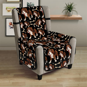 Cute Cartoon Beagle Pattern Print Armchair Protector