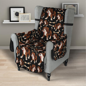 Cute Cartoon Beagle Pattern Print Armchair Protector