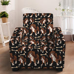 Cute Cartoon Beagle Pattern Print Armchair Slipcover