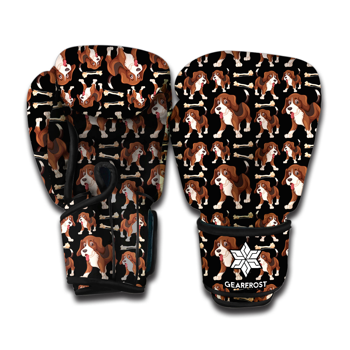 Cute Cartoon Beagle Pattern Print Boxing Gloves