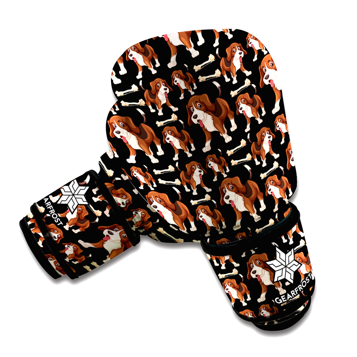 Cute Cartoon Beagle Pattern Print Boxing Gloves