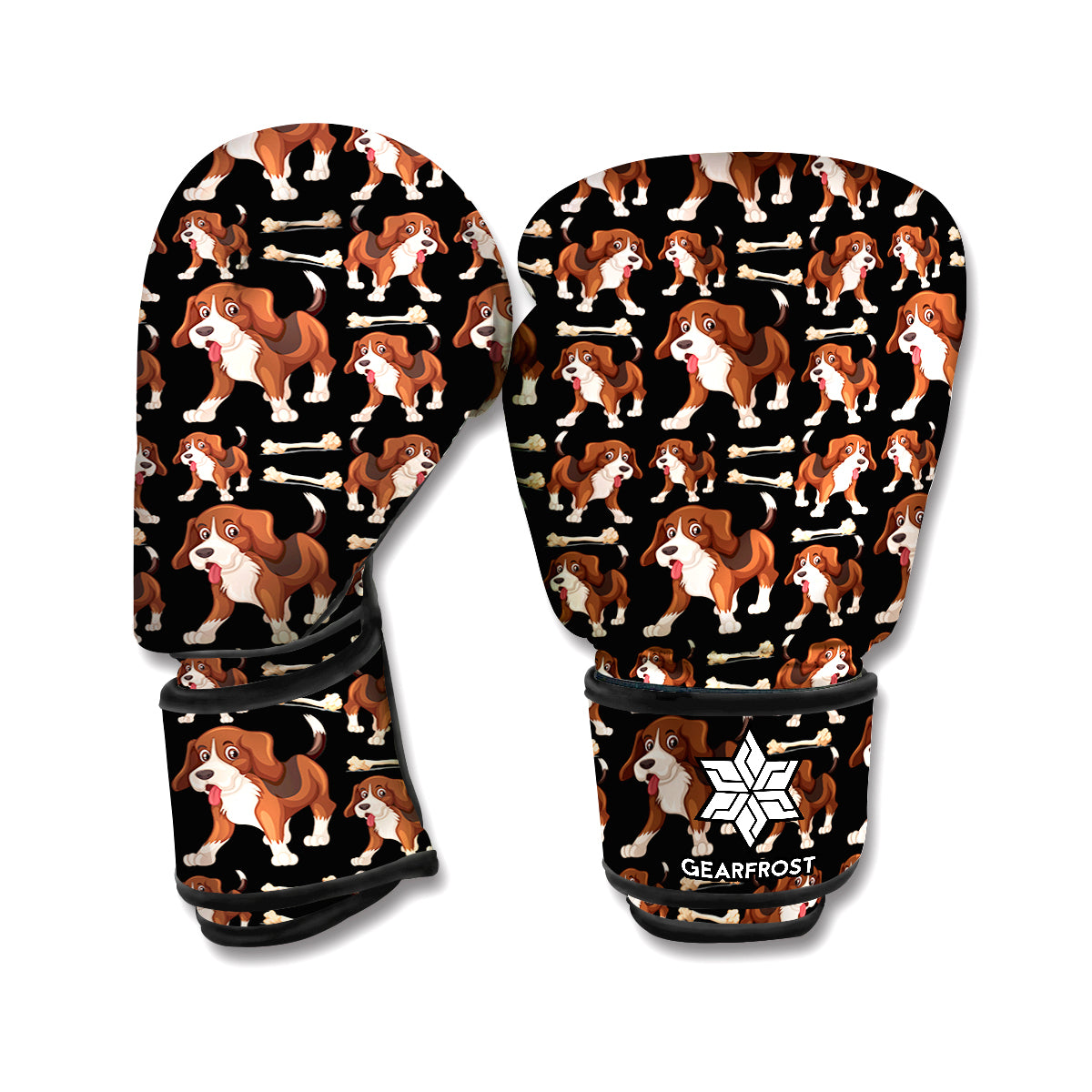 Cute Cartoon Beagle Pattern Print Boxing Gloves