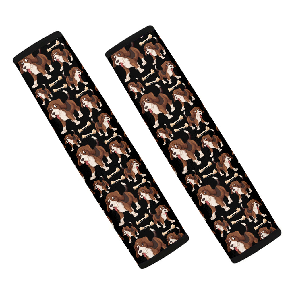 Cute Cartoon Beagle Pattern Print Car Seat Belt Covers