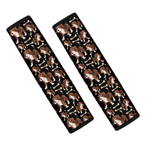 Cute Cartoon Beagle Pattern Print Car Seat Belt Covers