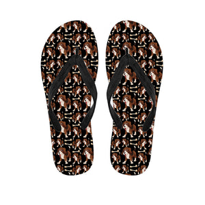 Cute Cartoon Beagle Pattern Print Flip Flops