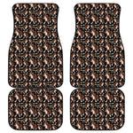 Cute Cartoon Beagle Pattern Print Front and Back Car Floor Mats