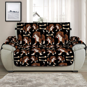 Cute Cartoon Beagle Pattern Print Half Sofa Protector