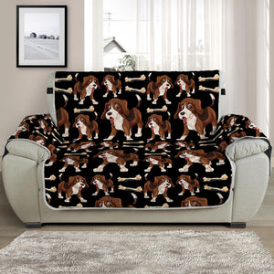 Cute Cartoon Beagle Pattern Print Half Sofa Protector