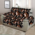 Cute Cartoon Beagle Pattern Print Half Sofa Protector