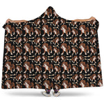 Cute Cartoon Beagle Pattern Print Hooded Blanket