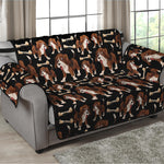 Cute Cartoon Beagle Pattern Print Loveseat Protector