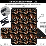 Cute Cartoon Beagle Pattern Print Loveseat Protector