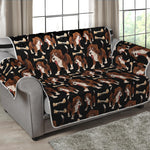 Cute Cartoon Beagle Pattern Print Loveseat Protector