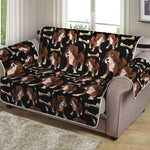 Cute Cartoon Beagle Pattern Print Loveseat Protector