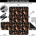 Cute Cartoon Beagle Pattern Print Loveseat Protector