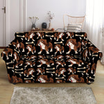 Cute Cartoon Beagle Pattern Print Loveseat Slipcover