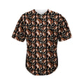 Cute Cartoon Beagle Pattern Print Men's Baseball Jersey