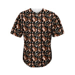 Cute Cartoon Beagle Pattern Print Men's Baseball Jersey