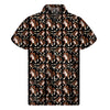 Cute Cartoon Beagle Pattern Print Men's Short Sleeve Shirt