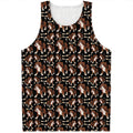 Cute Cartoon Beagle Pattern Print Men's Tank Top