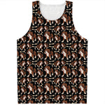 Cute Cartoon Beagle Pattern Print Men's Tank Top