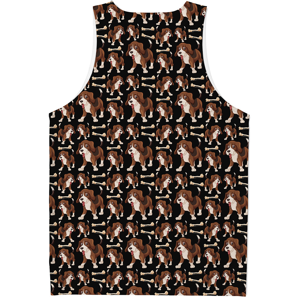 Cute Cartoon Beagle Pattern Print Men's Tank Top