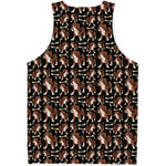 Cute Cartoon Beagle Pattern Print Men's Tank Top