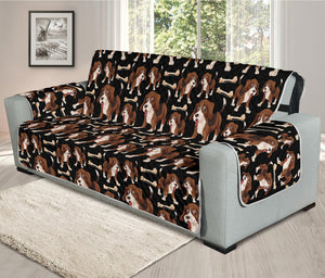 Cute Cartoon Beagle Pattern Print Oversized Sofa Protector