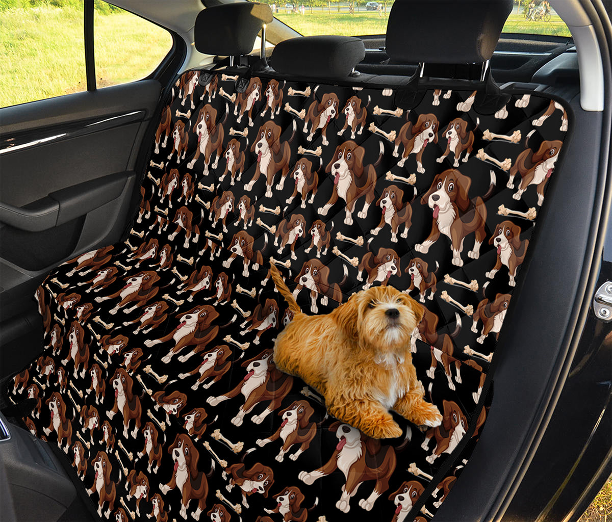 Cute Cartoon Beagle Pattern Print Pet Car Back Seat Cover