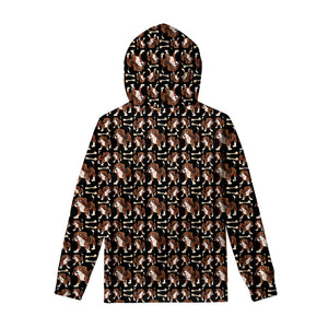 Cute Cartoon Beagle Pattern Print Pullover Hoodie