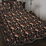 Cute Cartoon Beagle Pattern Print Quilt Bed Set