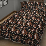 Cute Cartoon Beagle Pattern Print Quilt Bed Set