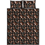 Cute Cartoon Beagle Pattern Print Quilt Bed Set