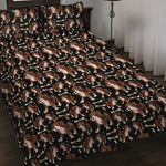 Cute Cartoon Beagle Pattern Print Quilt Bed Set