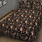 Cute Cartoon Beagle Pattern Print Quilt Bed Set