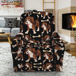 Cute Cartoon Beagle Pattern Print Recliner Slipcover