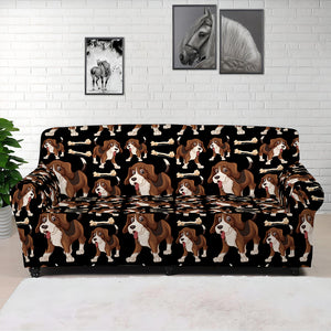 Cute Cartoon Beagle Pattern Print Sofa Cover