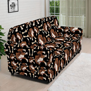 Cute Cartoon Beagle Pattern Print Sofa Cover