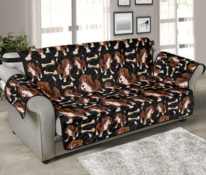 Cute Cartoon Beagle Pattern Print Sofa Protector