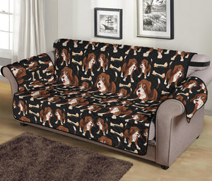 Cute Cartoon Beagle Pattern Print Sofa Protector