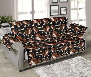 Cute Cartoon Beagle Pattern Print Sofa Protector