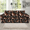 Cute Cartoon Beagle Pattern Print Sofa Slipcover