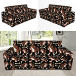 Cute Cartoon Beagle Pattern Print Sofa Slipcover