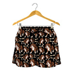 Cute Cartoon Beagle Pattern Print Women's Shorts